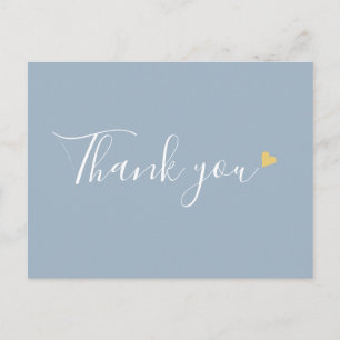 Carte Postale Remerciement d'affaires de script de coeur d'or bl