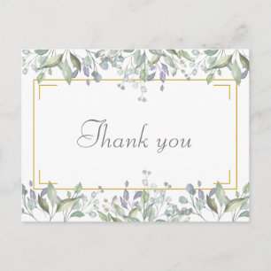 Carte Postale Remerciement d'affaires de script floral élégant