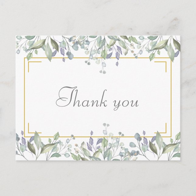 Carte Postale Remerciement d'affaires de script floral élégant (Devant)