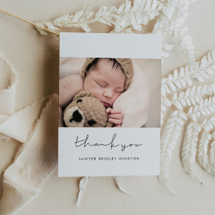 Carte Postale Remerciement de baby shower manuscrit minimaliste