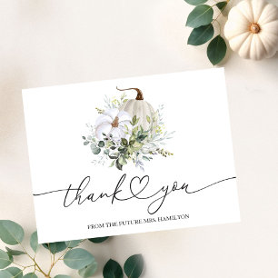 Carte Postale Remerciement de Baby Shower Mariage Citrouille Ver