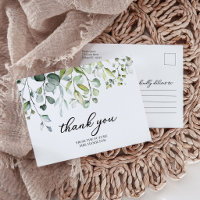 Remerciement de Baby Shower Mariage Eucalyptus Aqu
