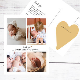 Carte Postale Remerciement de Baby Shower pour Collage de Photos
