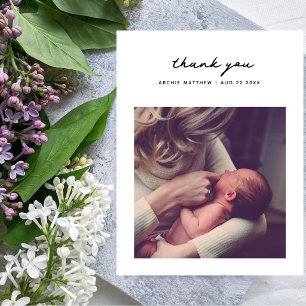 Carte Postale Remerciement de Baby Shower pour Photo Carrée Mini