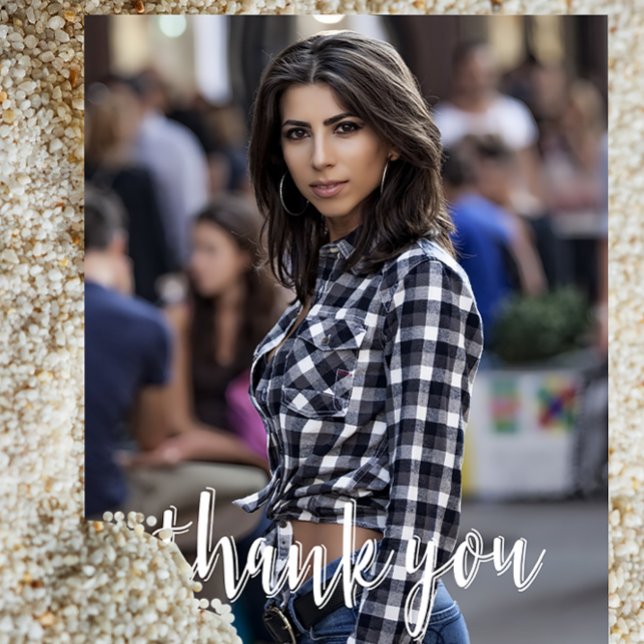 Carte Postale Remerciement de calligraphie personnalisé photo re (Créateur téléchargé)