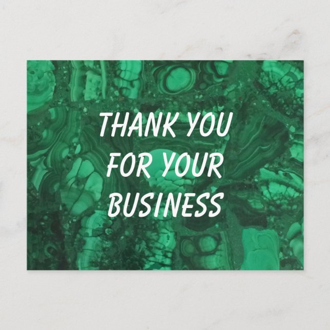 Carte Postale Remerciement de Client Appréciation Marbré Vert (Devant)