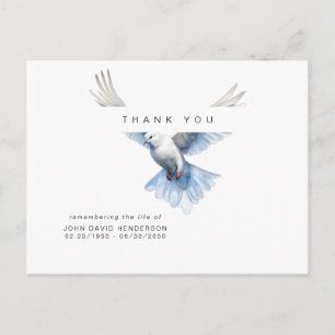 Carte Postale Remerciement de deuil d'oiseau volant II