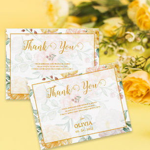 Carte Postale Remerciement de Fête de Fiançailles Floral Jaune R