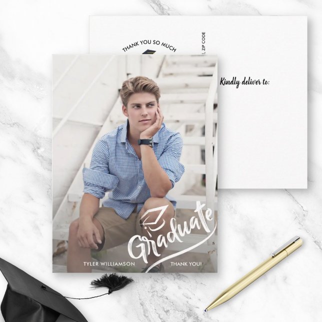 Carte Postale Remerciement de fête de remise de diplômes Photo d (Créateur téléchargé)