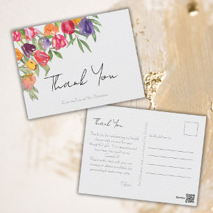 Carte Postale Remerciement de Fiançailles aux Tulipes Lumineuses