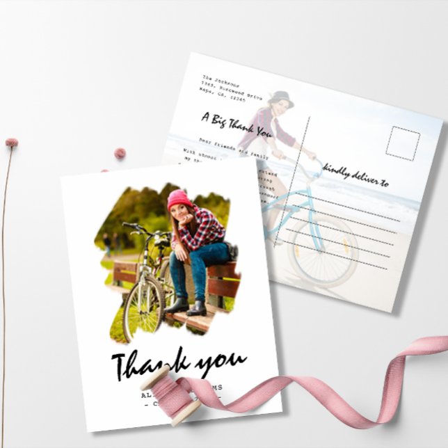 Carte Postale Remerciement de fin d'études personnalisé avec 2 p (Créateur téléchargé)