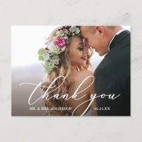 Remerciement de mariage à la calligraphie élégante