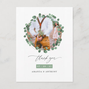 Carte Postale Remerciement de mariage à la forêt de Woodland Euc
