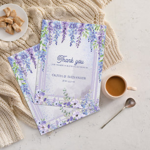 Carte Postale Remerciement de mariage avec arche florale de glyc