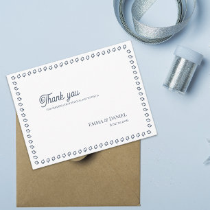 Carte Postale Remerciement de mariage classique vintage bleu pou
