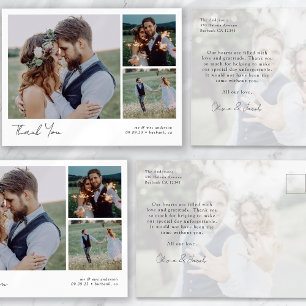 Carte Postale Remerciement de mariage de calligraphie de 4 photo
