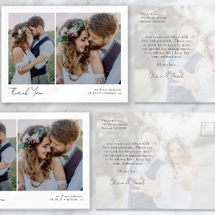 Carte Postale Remerciement de mariage de calligraphie de photo 3