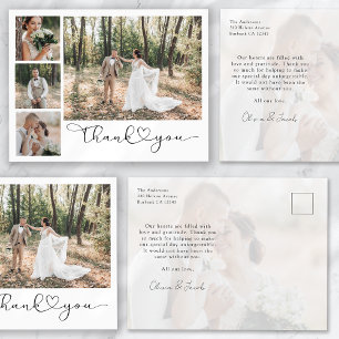 Carte Postale Remerciement de mariage de calligraphie de photo 5