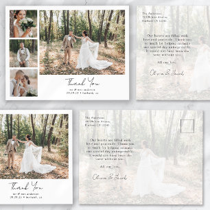 Carte Postale Remerciement de mariage de calligraphie de photo 5