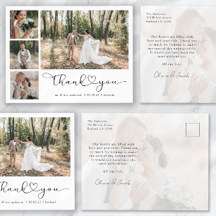 Carte Postale Remerciement de mariage de calligraphie de photo 5