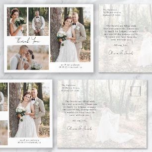 Carte Postale Remerciement de mariage de calligraphie photo 5 mi