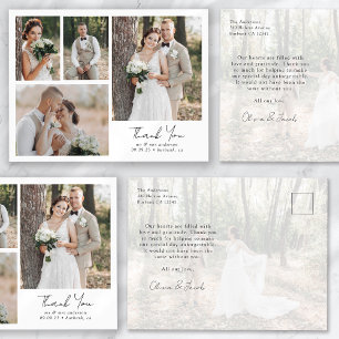Carte Postale Remerciement de mariage de calligraphie photo 5 mi
