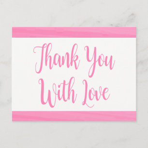 Carte Postale Remerciement de mariage de fête de mariage rose aq