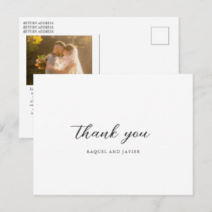 Carte Postale Remerciement de mariage élégant classique