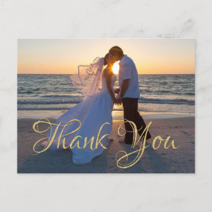 Carte Postale Remerciement de mariage en calligraphie classique