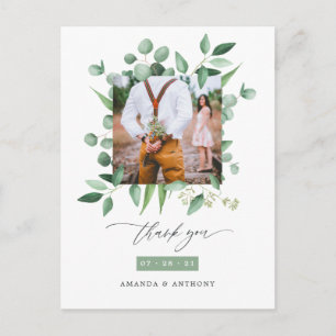 Carte Postale Remerciement de mariage Eucalyptus Forêt de Bois