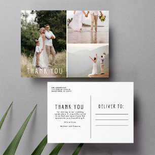 Carte Postale Remerciement de mariage minimaliste Élégant