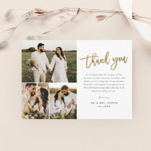 Carte Postale Remerciement de mariage moderne en collage photo a