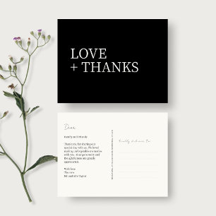 Carte Postale Remerciement de mariage noir et blanc   Non photo