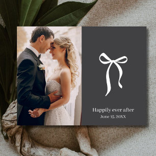 Carte Postale Remerciement de mariage photo à ruban Coquette