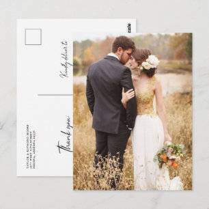 Carte Postale Remerciement de mariage photo moderne
