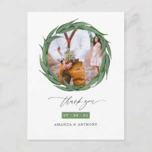 Carte Postale Remerciement de mariage pour la verdure de la forê