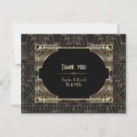 Remerciement de mariage Royal Gold Black Gatsby le
