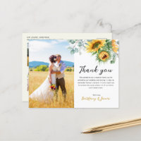 Remerciement de mariage Sunflower Eucalyptus 4 Pho