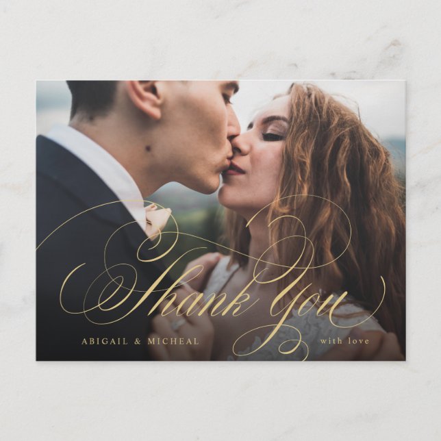 Carte Postale Remerciement de photo de calligraphie classique él (Devant)