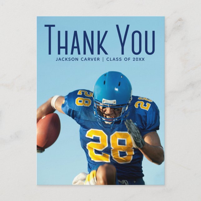 Carte Postale Remerciement de photo de fin d'études avec superpo (Devant)