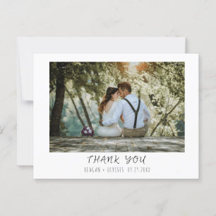Carte Postale Remerciement de photo de mariage moderne 