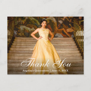 Carte Postale Remerciement de photo de Quinceañera de script élé