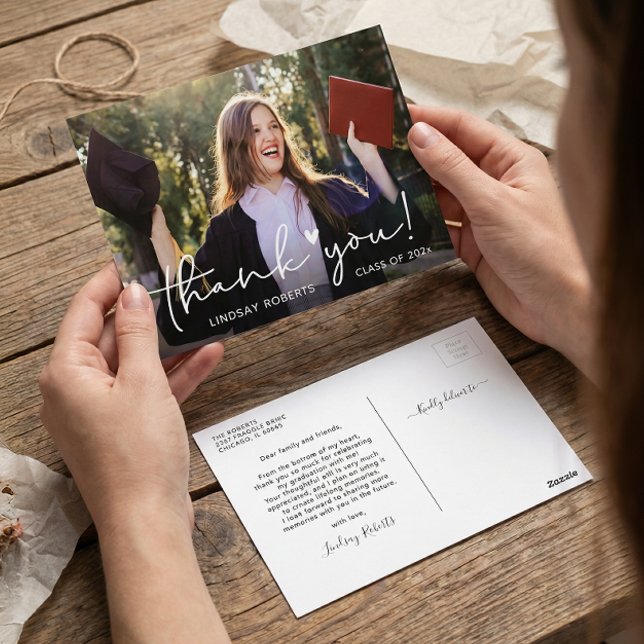 Carte Postale Remerciement de photo de remise de diplômes en écr (Créateur téléchargé)