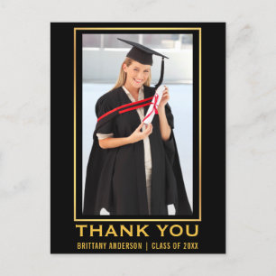 Carte Postale Remerciement de photo de remise de diplômes en or 