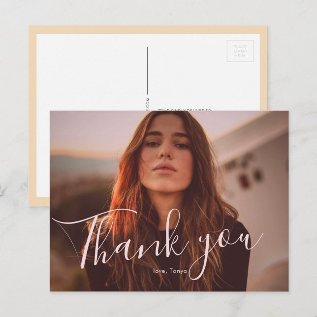 Carte Postale Remerciement de remise de diplôme avec superpositi (Devant / Derrière)