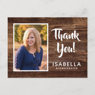 Carte Postale Remerciement de remise de diplôme   Bois Rustique