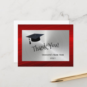 Carte Postale Remerciement de remise de diplôme Casquette Rouge