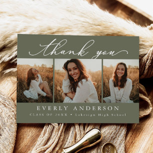 Carte Postale Remerciement de remise de diplôme de photo de scri