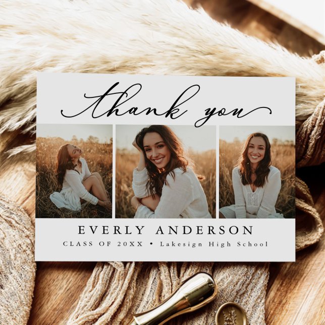 Carte Postale Remerciement de remise de diplôme de photo de scri (Créateur téléchargé)