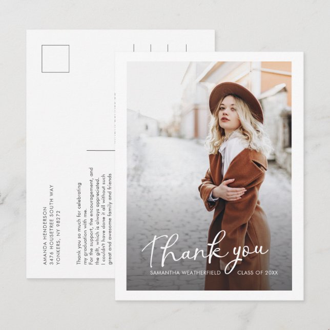 Carte Postale Remerciement de remise de diplômes multi-photo mod (Devant / Derrière)